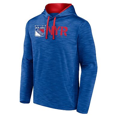 Men's Logo Athletic Blue New York Rangers Head Start Pullover Hoodie