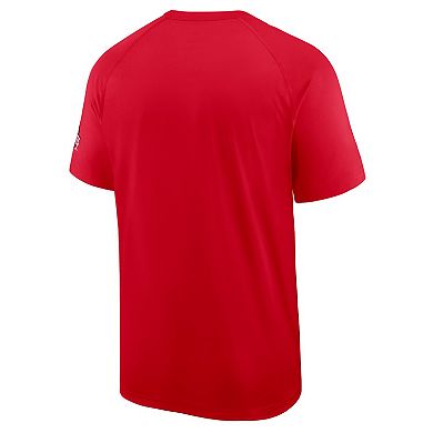 Men's Nike Scarlet Ohio State Buckeyes Ready Raglan Premium Performance T-Shirt