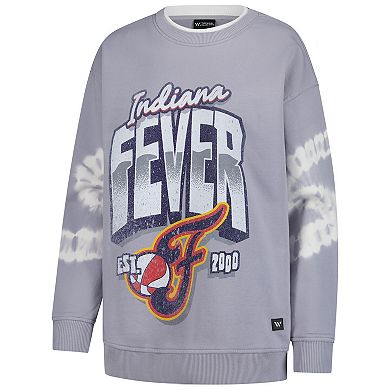 Women's The Wild Collective Gray Indiana Fever Double Collar Fleece Pullover Sweatshirt