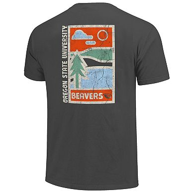 Men's Graphite Oregon State Beavers Comfort Colors Minimal Vista Distressed Graphics T-Shirt