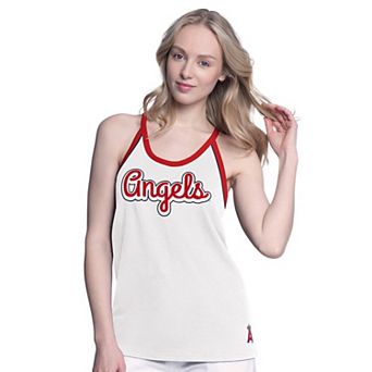 Women's�G-III 4Her by Carl Banks White Los Angeles Angels Curveball Tank Top