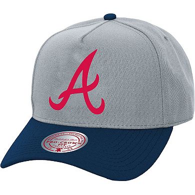 Unisex Mitchell & Ness Gray Atlanta Braves Basic Pro Adjustable Hat