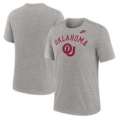 Men's Nike Heather Gray Oklahoma Sooners Legacy Arch Tri-Blend T-Shirt