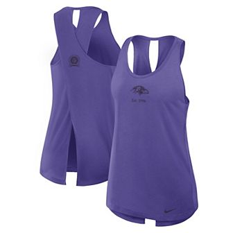 Women's Nike Purple Baltimore Ravens Glory Crisscross Performance Tank Top