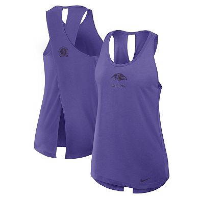 Women's Nike Purple Baltimore Ravens Glory Crisscross Performance Tank Top