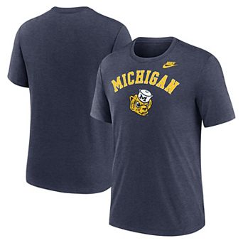 Men's Nike Heather Navy Michigan Wolverines Legacy Arch Tri-Blend T-Shirt