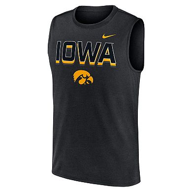 Men's Nike Black Iowa Hawkeyes Primetime Tricode Legend Performance Tank Top