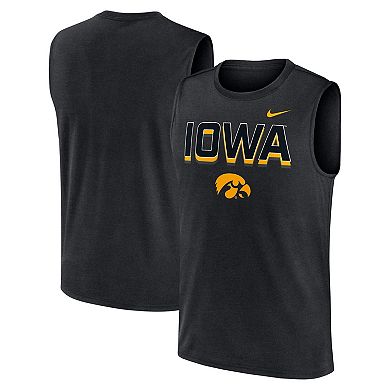 Men's Nike Black Iowa Hawkeyes Primetime Tricode Legend Performance Tank Top