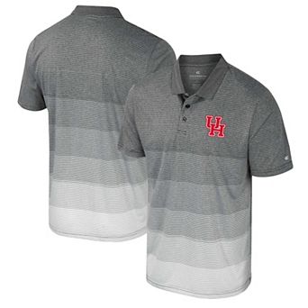 Men's Colosseum Gray Houston Cougars Striped Mesh Polo
