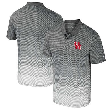 Men's Colosseum Gray Houston Cougars Striped Mesh Polo