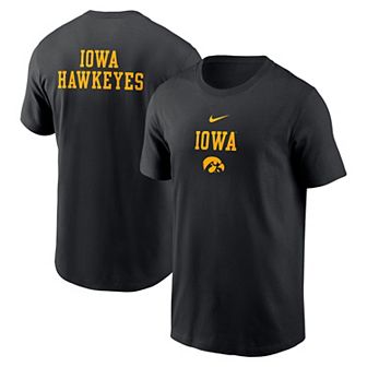 Men's Nike Black Iowa Hawkeyes 2-Hit Stacked T-Shirt