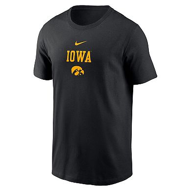 Men's Nike Black Iowa Hawkeyes 2-Hit Stacked T-Shirt