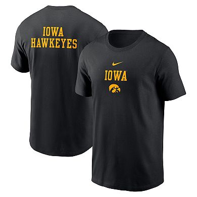 Men's Nike Black Iowa Hawkeyes 2-Hit Stacked T-Shirt
