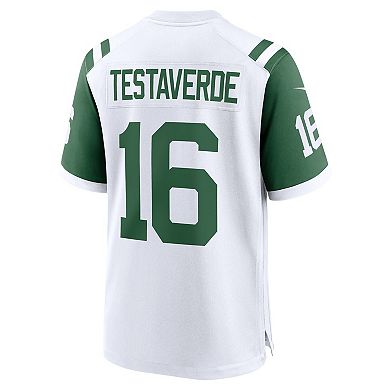 Men's Nike Vinny Testaverde White New York Jets Classic Alternate Retired Player Game Jersey
