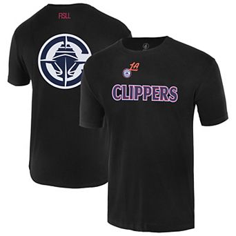 Unisex FISLL Black LA Clippers Oversize Logo T-Shirt