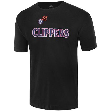 Unisex FISLL Black LA Clippers Oversize Logo T-Shirt