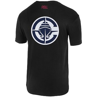 Unisex FISLL Black LA Clippers Oversize Logo T-Shirt