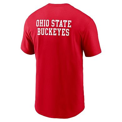 Men's Nike Scarlet Ohio State Buckeyes 2-Hit Stacked T-Shirt