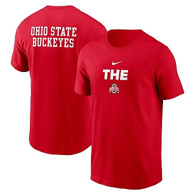Men's Nike Scarlet Ohio State Buckeyes 2-Hit Stacked T-Shirt