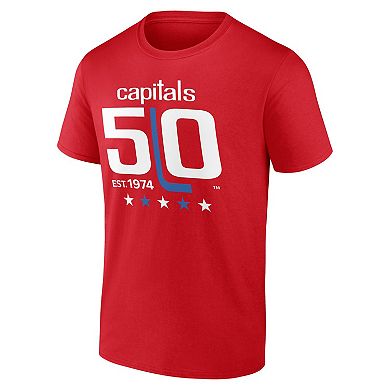 Men's Red Washington Capitals 50th Anniversary T-Shirt