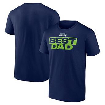 Men's College Navy Seattle Seahawks Best Dad T-Shirt