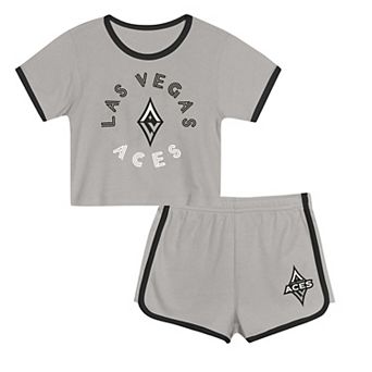 Toddler Outerstuff Gray Las Vegas Aces Double Run T-Shirt & Shorts Set