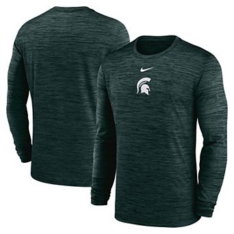 Men's Nike Green Michigan State Spartans 2025 Sideline Velocity Performance Long Sleeve T-Shirt