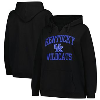 Women's Champion Black Kentucky Wildcats Plus Size Heart & Soul Notch Neck Pullover
