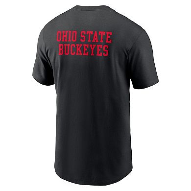 Men's Nike Black Ohio State Buckeyes 2-Hit Stacked T-Shirt