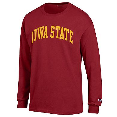 Men's Champion Cardinal Iowa State Cyclones Basic Arch Long Sleeve T-Shirt