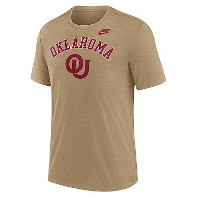 Men's Nike Heather Light Brown Oklahoma Sooners Legacy Arch Tri-Blend T-Shirt