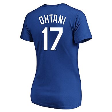 Women's Profile Shohei Ohtani Royal Los Angeles Dodgers Plus Size Name & Number T-Shirt