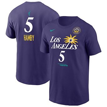 Men's Nike Dearica Hamby Purple Los Angeles Sparks Explorer Edition Name & Number T-Shirt