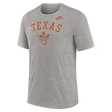 Men's Nike Heather Gray Texas Longhorns Legacy Arch Tri-Blend T-Shirt