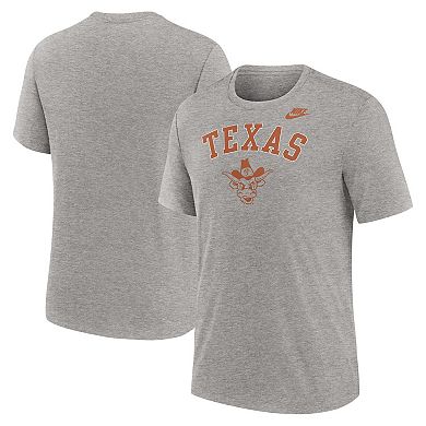 Men's Nike Heather Gray Texas Longhorns Legacy Arch Tri-Blend T-Shirt
