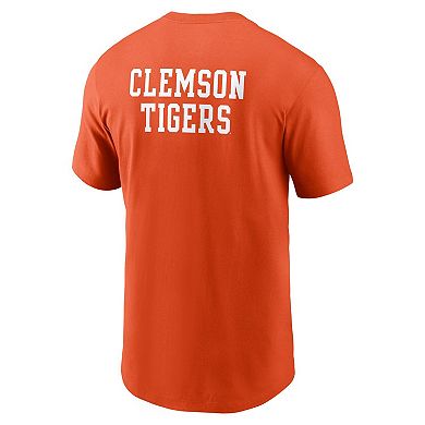 Men's Nike Orange Clemson Tigers 2-Hit Stacked T-Shirt