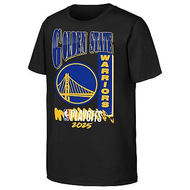 Youth Black Golden State Warriors 2025 NBA Playoffs Hype T-Shirt
