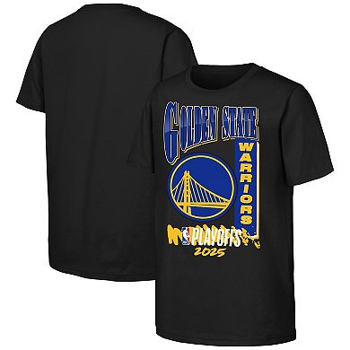 Youth Black Golden State Warriors 2025 NBA Playoffs Hype T-Shirt