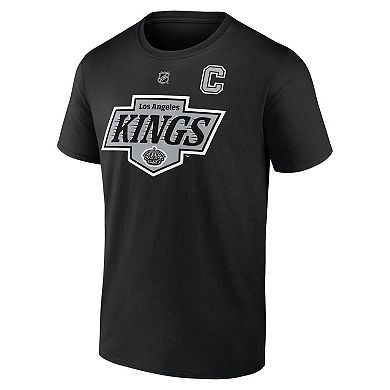 Men's Fanatics Anze Kopitar Black Los Angeles Kings Authentic Stack Name & Number T-Shirt
