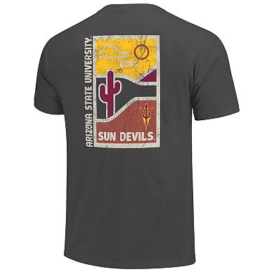 Men's Graphite Arizona State Sun Devils Comfort Colors Minimal Vista Distressed Graphics T-Shirt