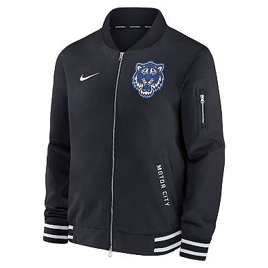 Men's Nike Black Detroit Tigers Authentic Collection City Connect Full-Zip Bomber Jacket