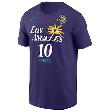 Men's Nike Kelsey Plum Purple Los Angeles Sparks Explorer Edition Name & Number T-Shirt