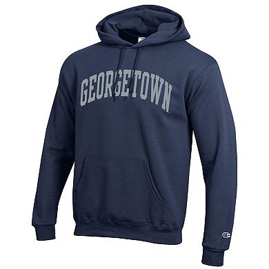Men's Champion Navy Georgetown Hoyas Basic Arch Fleece Pullover Hoodie