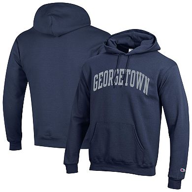 Men's Champion Navy Georgetown Hoyas Basic Arch Fleece Pullover Hoodie