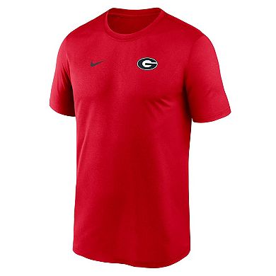 Men's Nike Red Georgia Bulldogs 2025 Sideline Small Logo Legend Dri-FIT T-Shirt