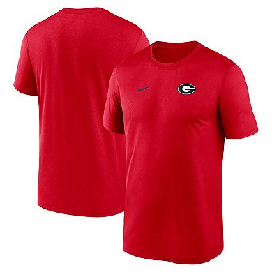 Men's Nike Red Georgia Bulldogs 2025 Sideline Small Logo Legend Dri-FIT T-Shirt