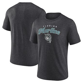 Men's Charcoal Florida Marlins Wonderment Tri-Blend T-Shirt