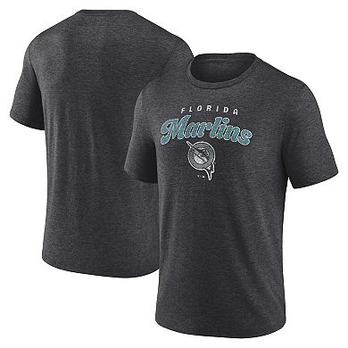 Men's Charcoal Florida Marlins Wonderment Tri-Blend T-Shirt