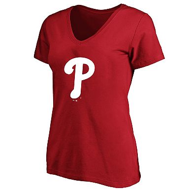 Women's�Profile Bryce Harper Red Philadelphia Phillies Plus Size Name & Number V-Neck T-Shirt