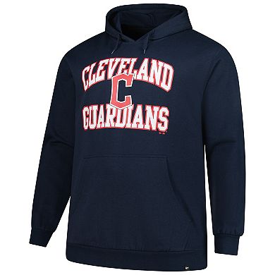 Men's '47 Navy Cleveland Guardians Big & Tall Velocity Fleece Pullover Hoodie